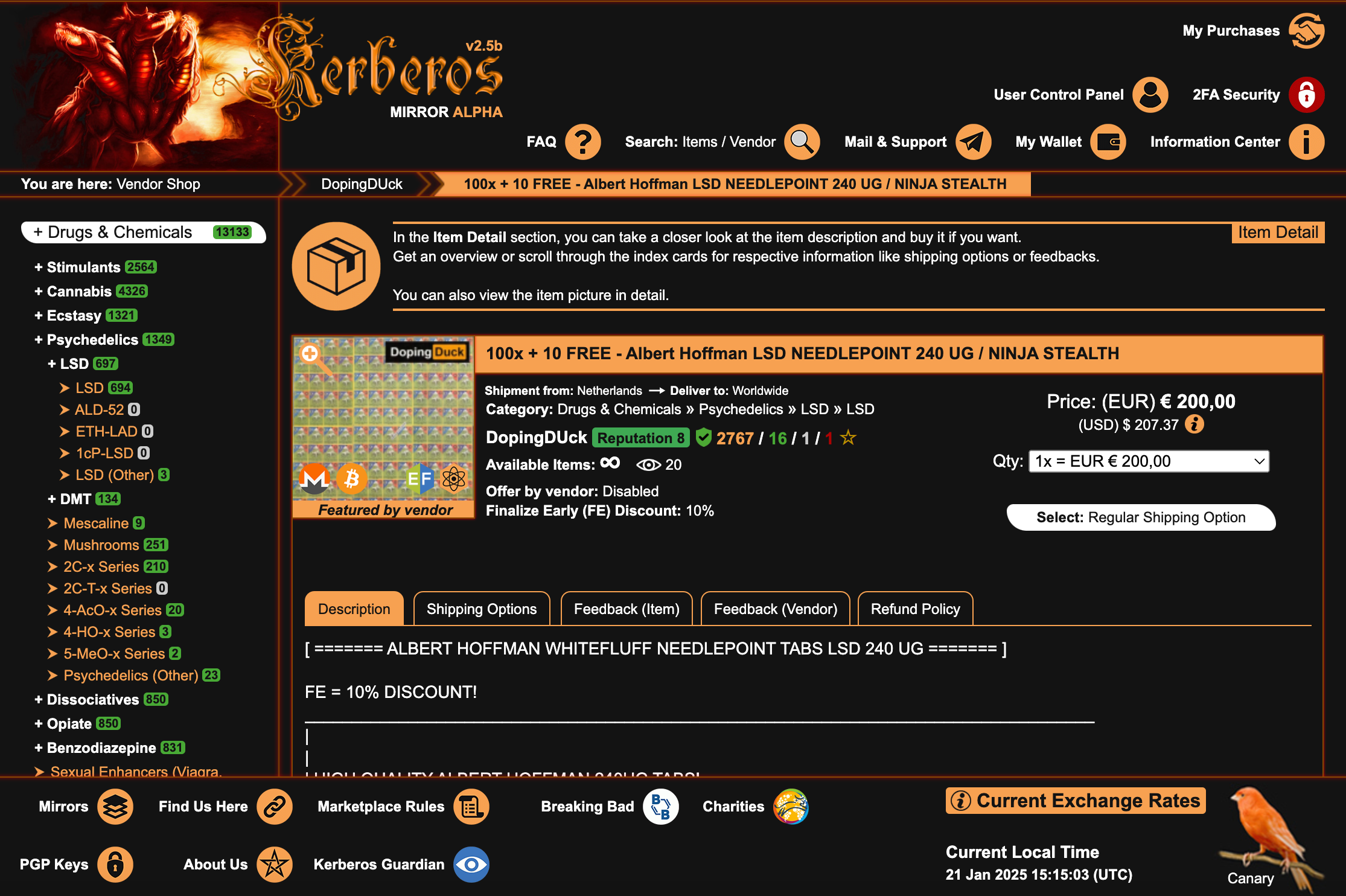 Kerberos Darknet Registry